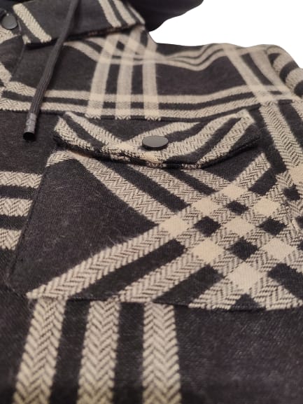 Chaqueta De Cuadros Con Capucha Y Foro Sherpa – Cremallera Completa, Abrigada Y Suave ¡Perfecta Para Invierno!